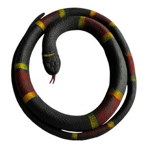 Over 4 Feet Long Black and Red Reptile Toy Eastern Coral Snake